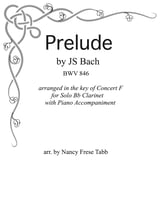 Bach Prelude (BWV 846) arranged for Solo Clarinet and Piano P.O.D. cover